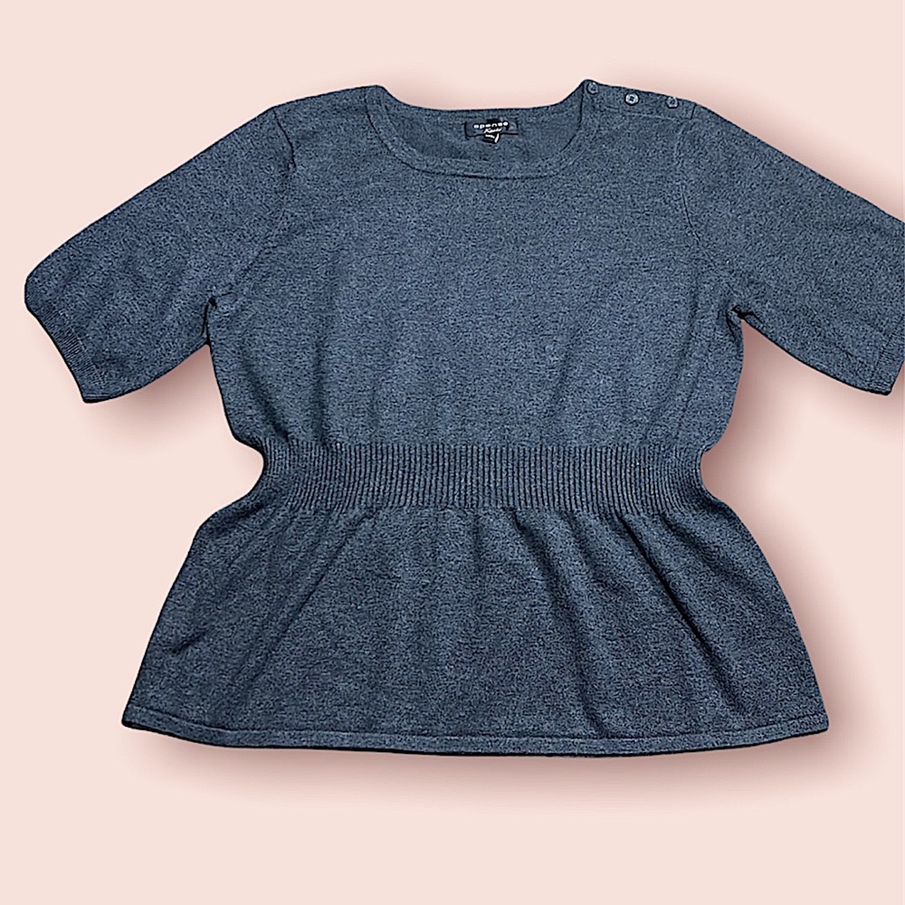 Spense Gray Knit Top / Peplum Style XL